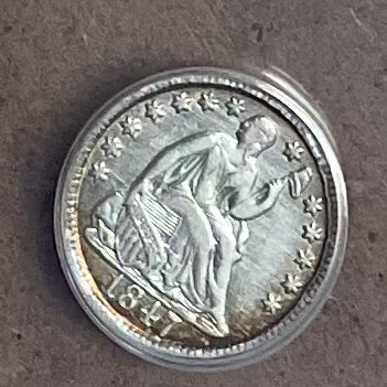 1847 Seated Liberty Half Dime, Cleaned, Details, Extra Fine Circulated Coin, Store HE0001