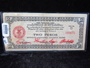 1944 D Philippines Two Pesos WWII Mindanao Emergency Currency Banknote, Store