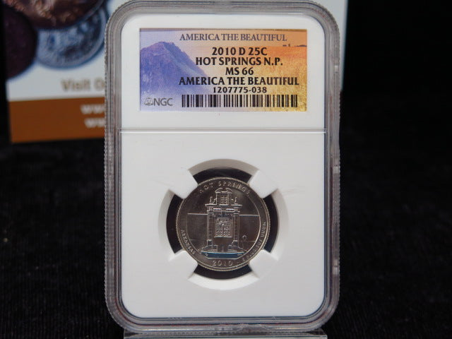 2010-D Hot Springs Quarter. MS66 NGC. Store # 12443