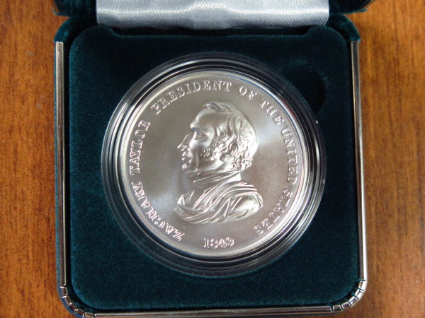Zachary Taylor Presidential Silver Commemorative Medal, Original Government Package, Store #12452
