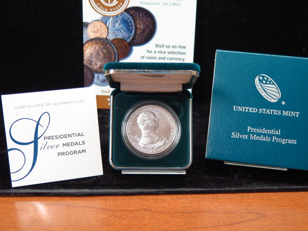 Martin Van Buren Presidential Silver Commemorative Medal, Original Government Package, Store #12461