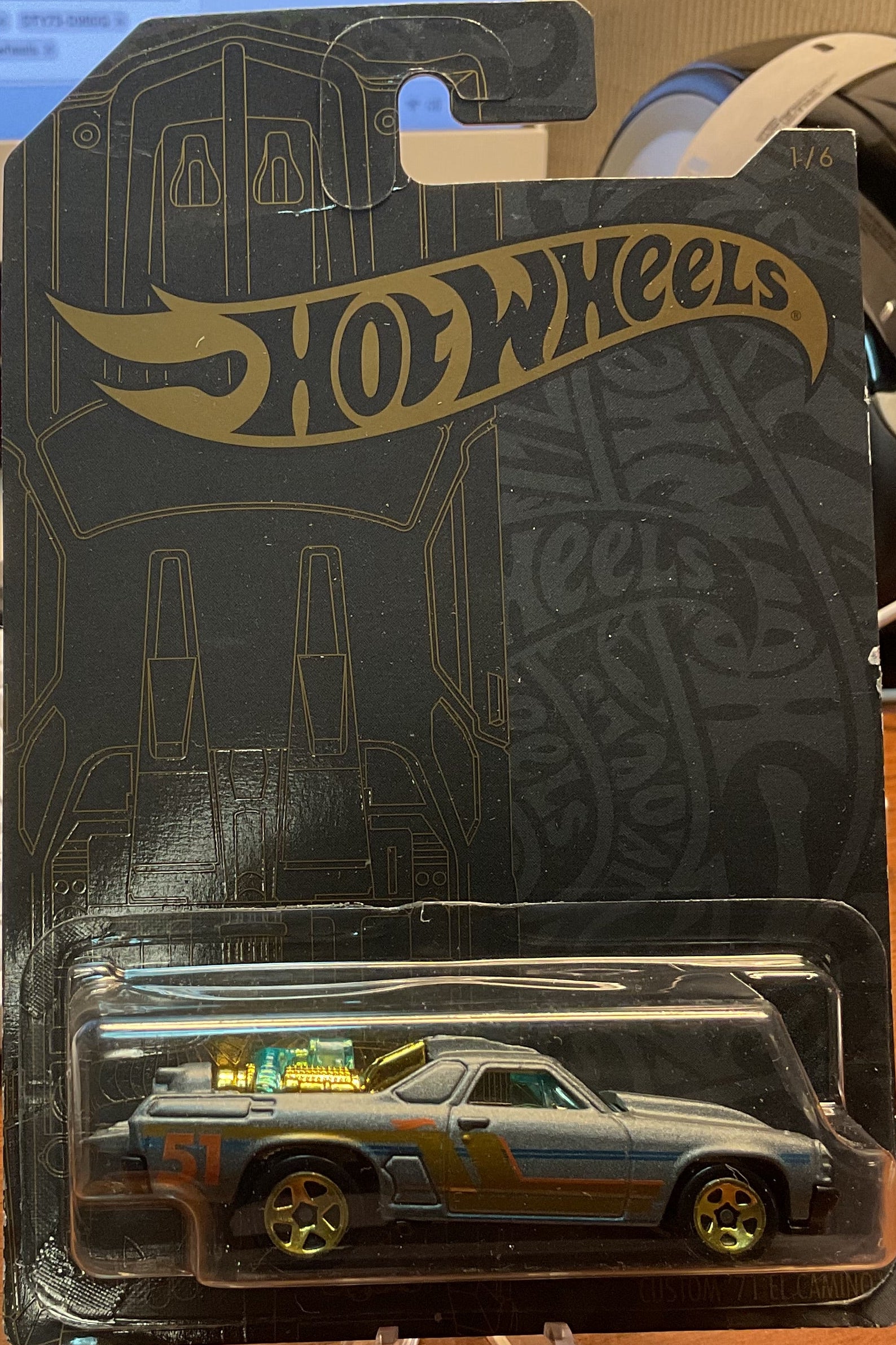 CUSTOM '71 EL CAMINO, Hot Wheels Toy Car, GHN94-K910 1L, Store #TY020