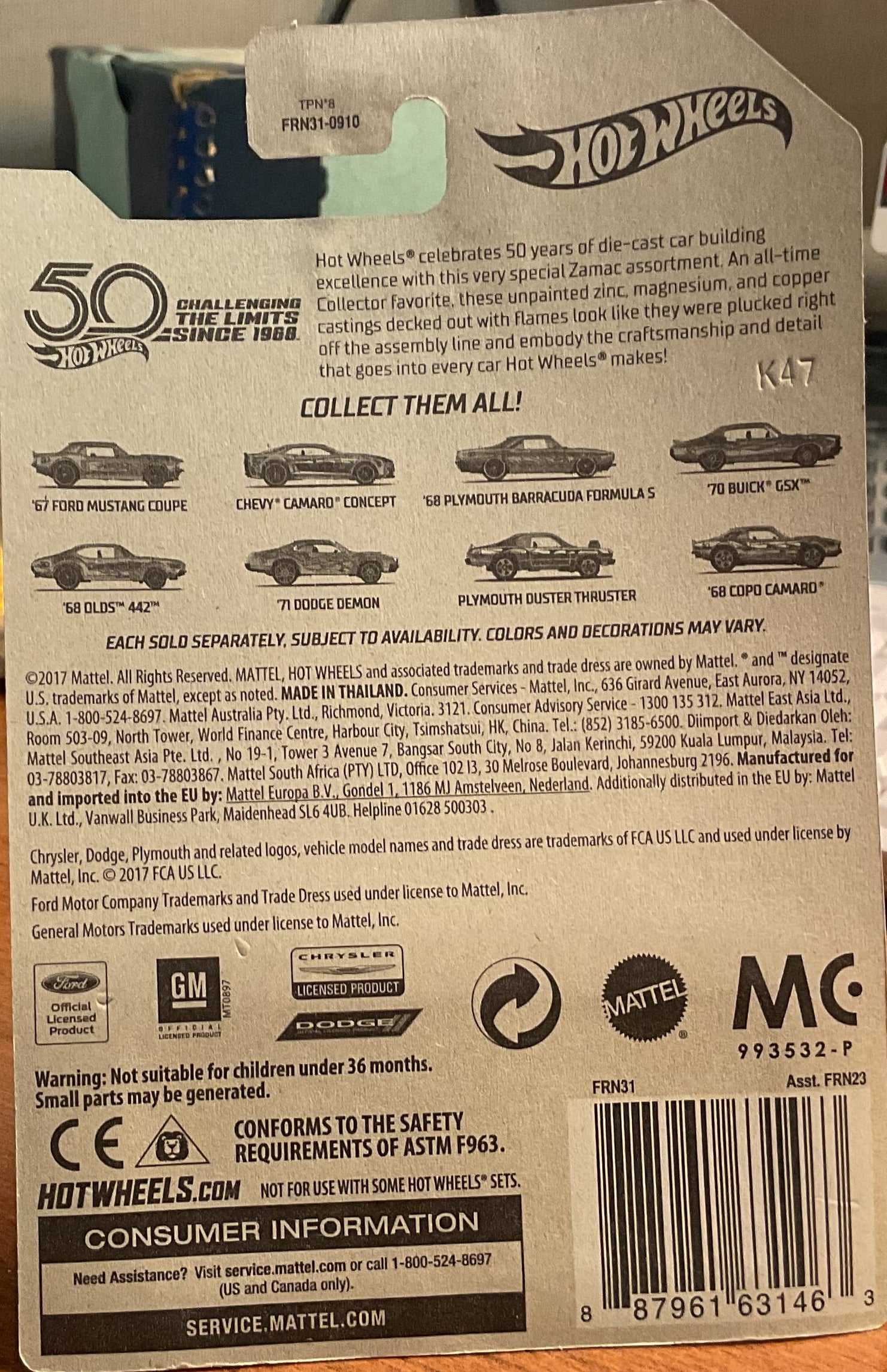 '68 COPO CAMARO, Hot Wheels Toy Car, FRN31-0910, Store #TY035