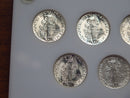 1941-1945- P, D, S Set of 15 Mercury Dimes, UNC. Store