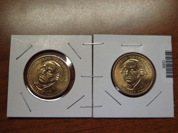 2007-P and D Washington Presidential $1 Coin Set. Store #12496