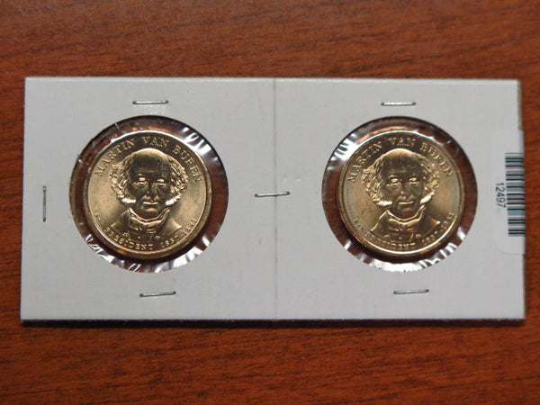 2008-P and D Van Buren Presidential $1 Coin Set. Store #12497