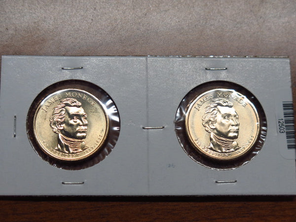 2008-P and D Monroe $1 Coin Set. Store #12502