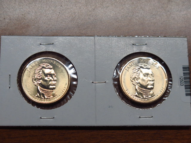 2008-P and D Monroe $1 Coin Set. Store #12503