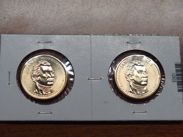 2008-P and D Monroe $1 Coin Set. Store #12503