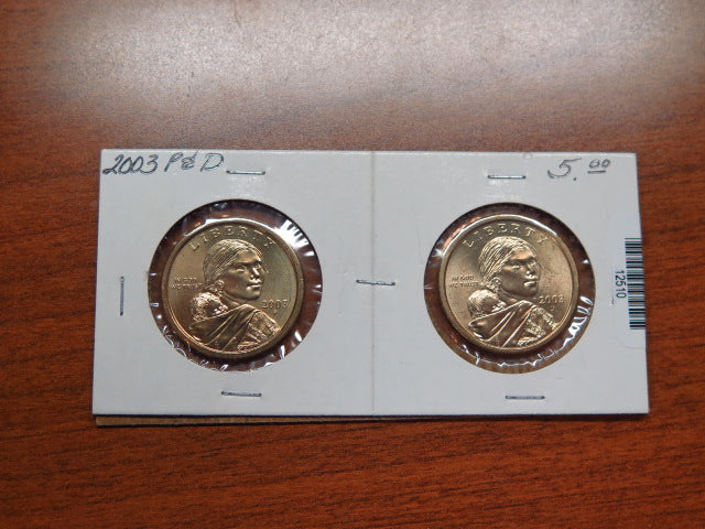 2003-P and D Sacagawea $1 Coin Set. Store