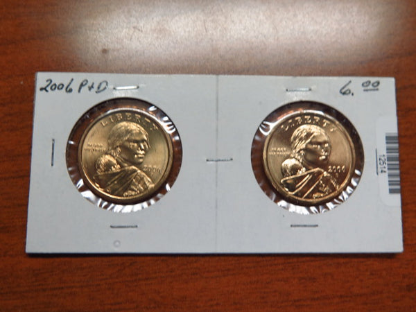 2006-P and D Sacagawea $1 Coin Set. Store #12514