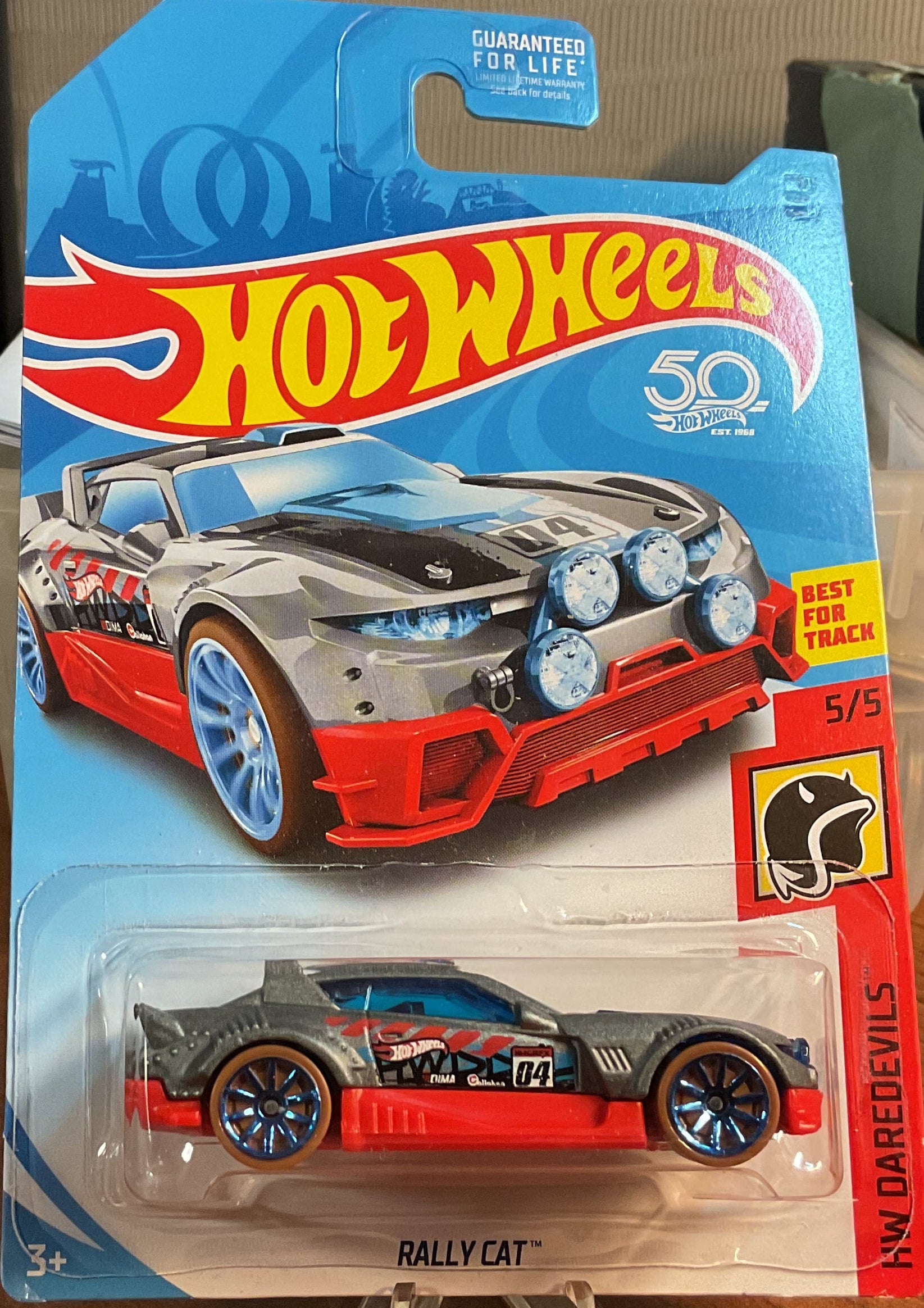 RALLY CAT, HW DAREDEVILS, Wheels Toy Car, FRR94-D9C0M, Store #TY058