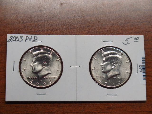 2003- P and D Kennedy Half Dollar Set. Store