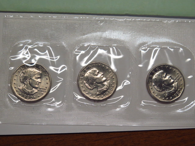 1980- P and D Susan B. Anthony Dollar Souvenir Set. Original Government Packaging. Store # 12521