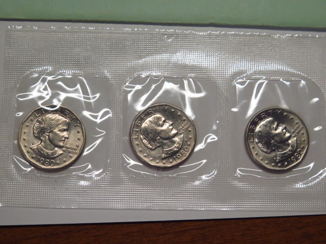 1980- P and D Susan B. Anthony Dollar Souvenir Set. Original Government Packaging. Store