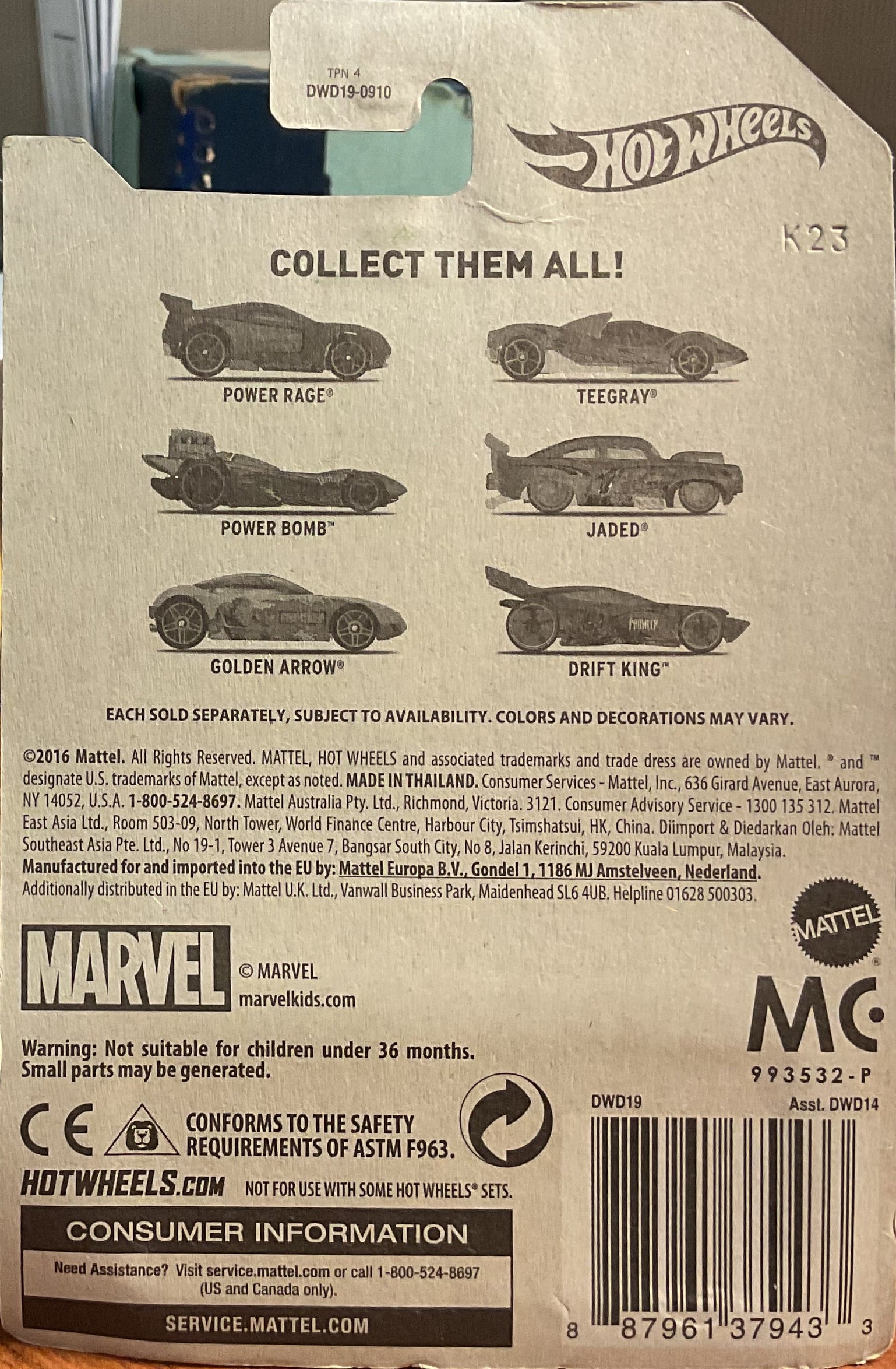 GOLDEN ARROW, SPIDERMAN, Hot Wheels Toy Car, DWD19-0910, Store #TY069