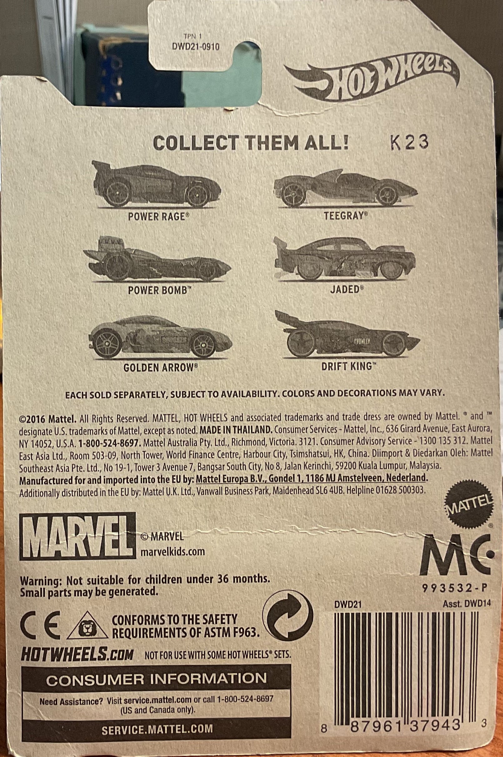 JADED, SPIDERMAN, Hot Wheels Toy Car, DWD21-0910, Store #TY070
