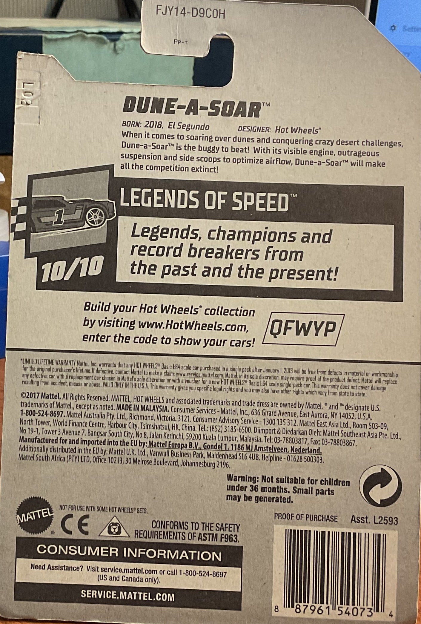 DUNE-A-SOAR, LEGENDS of SPEED, Hot Wheels Toy Car, FJY14-D9C0H, Store #TY075