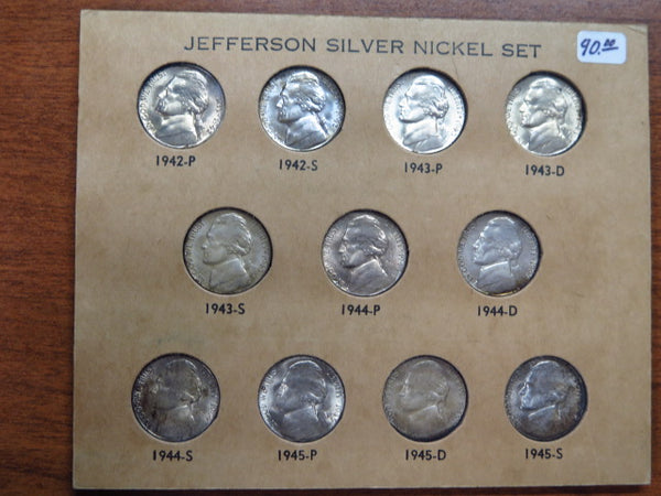 Jeffferson Silver Nickel Set. Store # 12533