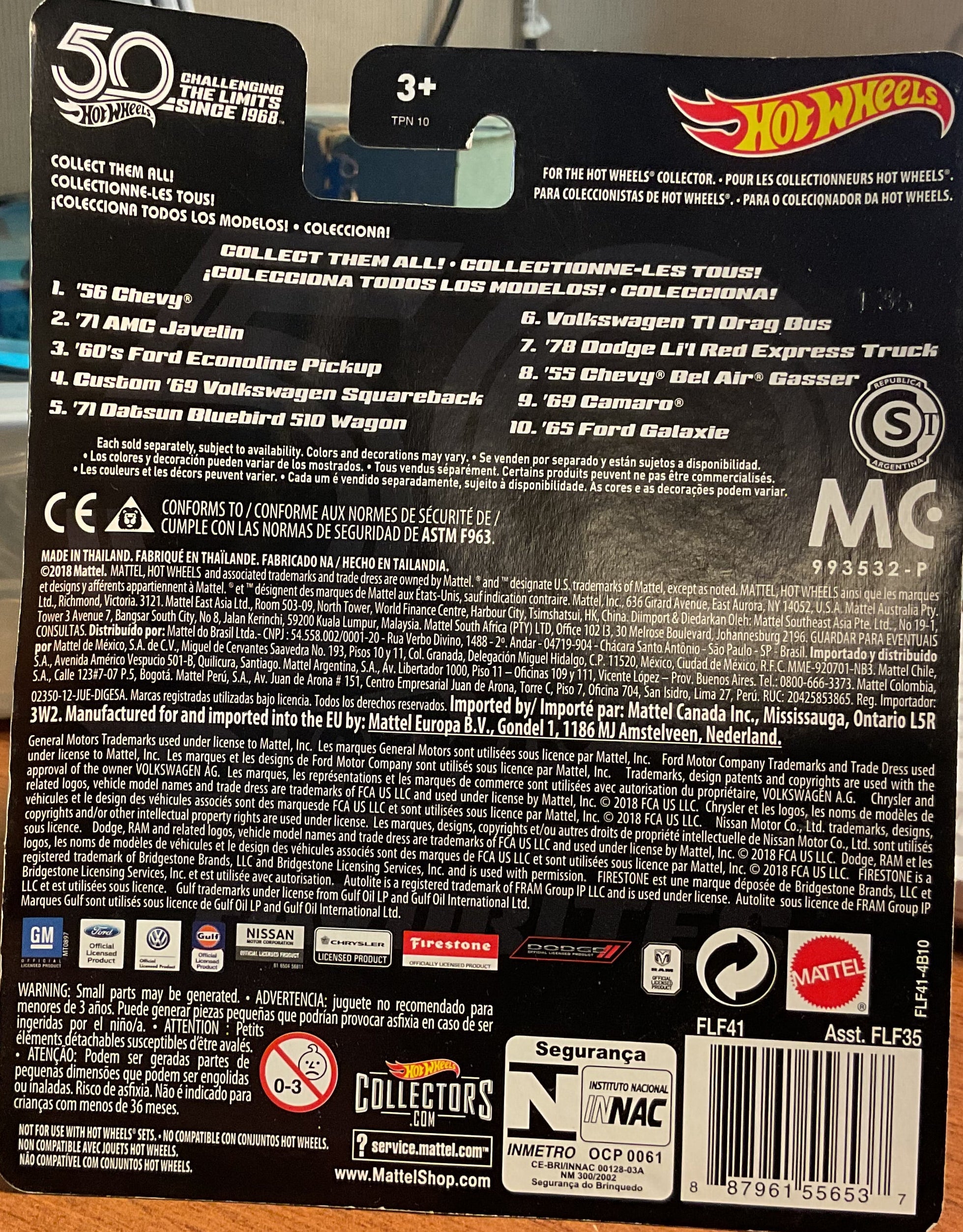 VOLKSWAGEN T1 DRAG BUS, 50TH ANNIVERSERY, Hot Wheels Toy Car, Store #TY093