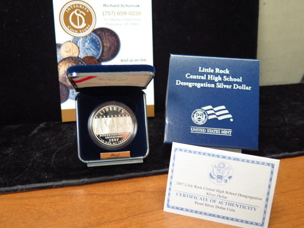 2007-P Little Rock Proof Silver Commemorative, Original Government Package, Store #12561