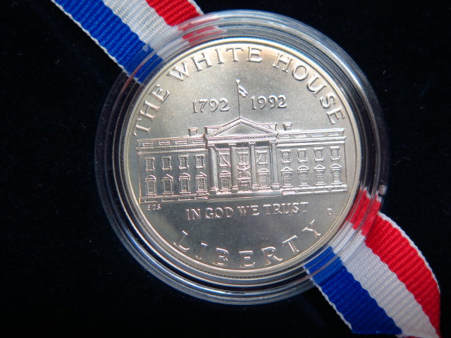 1992-D White House 200th Anniversary Silver Dollar Commemorative, Original Government Package, Store