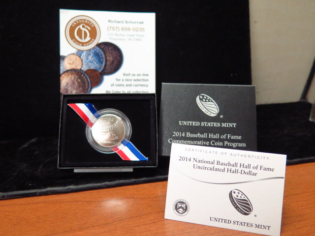 2014-D Baseball Hall of Fame Clad Half Dollar Commemorative, Original Government Package, Store
