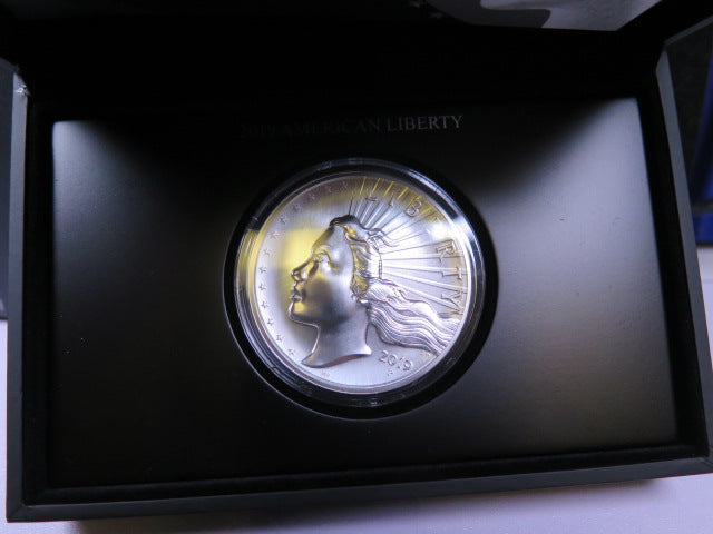 2019 American Liberty High Relief Silver Medal. 2.5 OZT, .999 Silver, Store