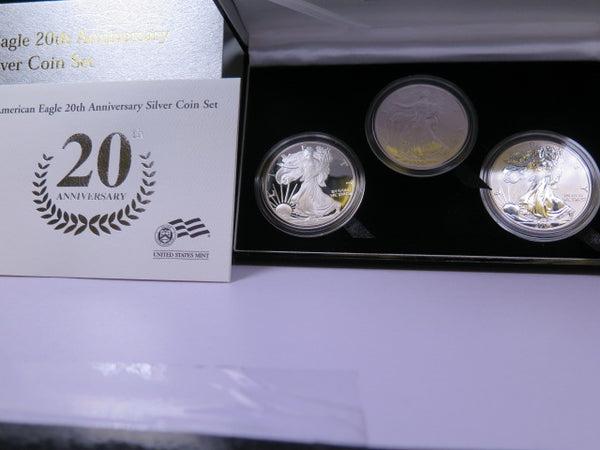 2006 American Silver Eagle, 3 Coin 20th Anniversary Set. Store  #13832