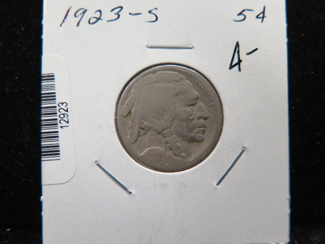 1923-S Buffalo Nickel. Affordable Circulated Coin.  Store #12923