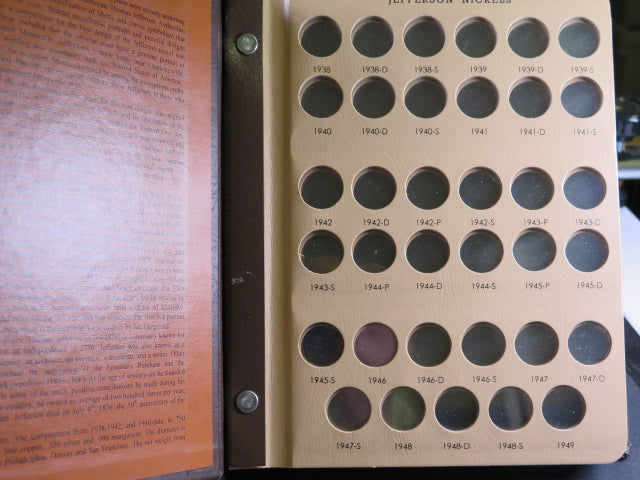 Dansco Album, Jefferson Nickels, Used.