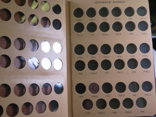 Dansco Album, Jefferson Nickels, Used.