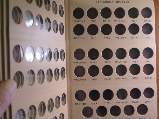 Dansco Album, Jefferson Nickels, Used.
