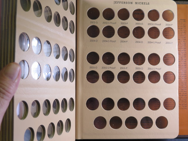 Dansco Album, Jefferson Nickels, Used.
