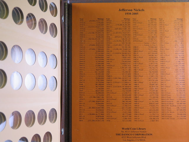 Dansco Album, Jefferson Nickels, Used. #8113. Store Sale 5001