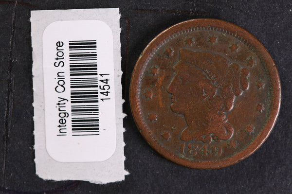1849 Large Cent, Affordable Circulated Coin, Store Sale #14541