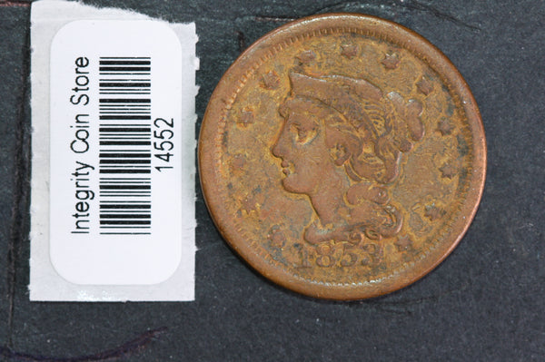 1853 Large Cent, Affordable Circulated Coin, Store Sale #14552
