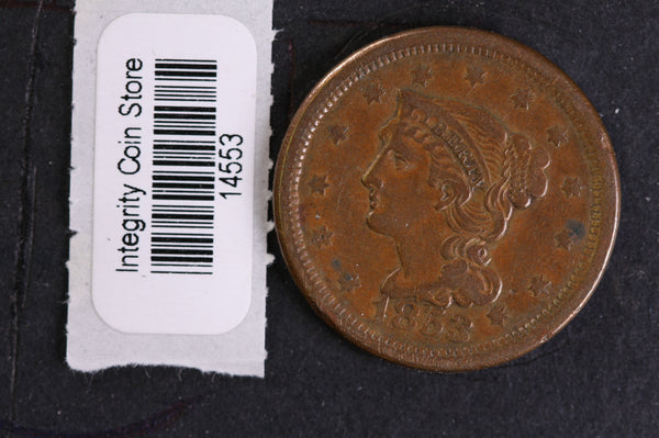 1853 Large Cent, Affordable Circulated Coin, Store Sale #14553