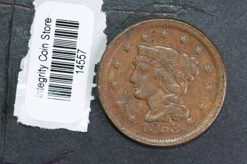 1853 Large Cent, Affordable Circulated Coin, Store Sale