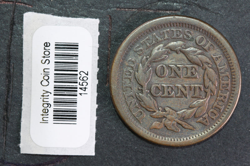 1854 Large Cent, Affordable Circulated Coin, Store Sale