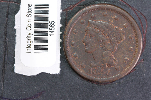 1856 Large Cent, Affordable Circulated Coin, Store Sale #14565