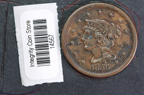 1856 Large Cent, Affordable Circulated Coin, Store Sale #14567