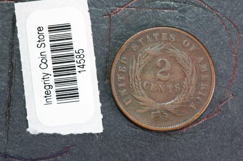 1867 Two Cent Piece. Affordable Collectible Coin, Store