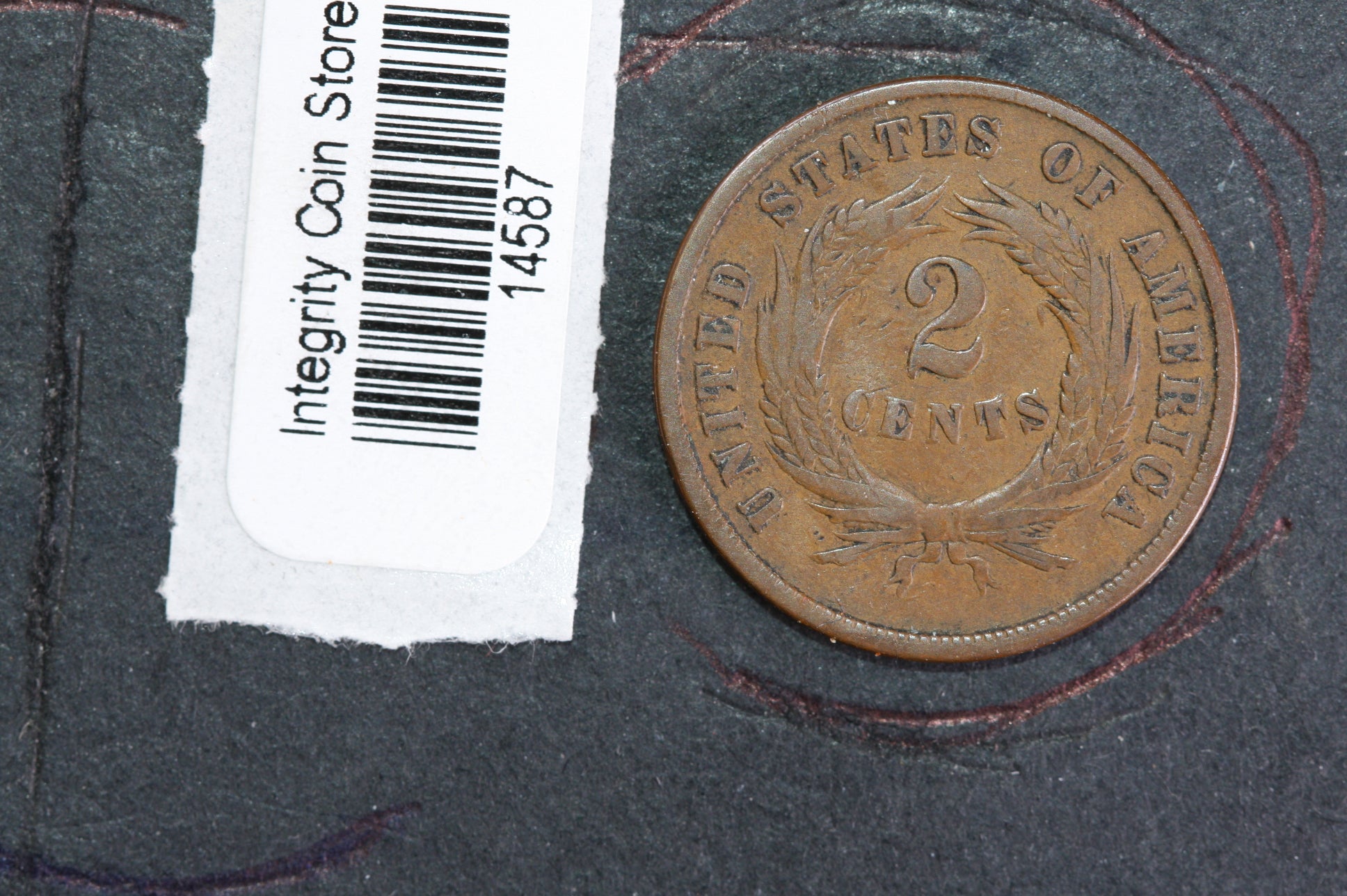 1868 Two Cent Piece. "Double Die",  Affordable Collectible Coin, Store#14587