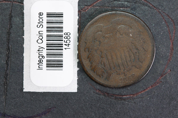 1868 Two Cent Piece. "Double Die",  Affordable Collectible Coin, Store#14588