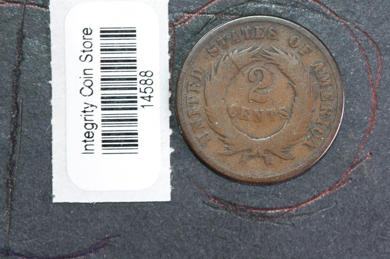 1868 Two Cent Piece. "Double Die",  Affordable Collectible Coin, Store