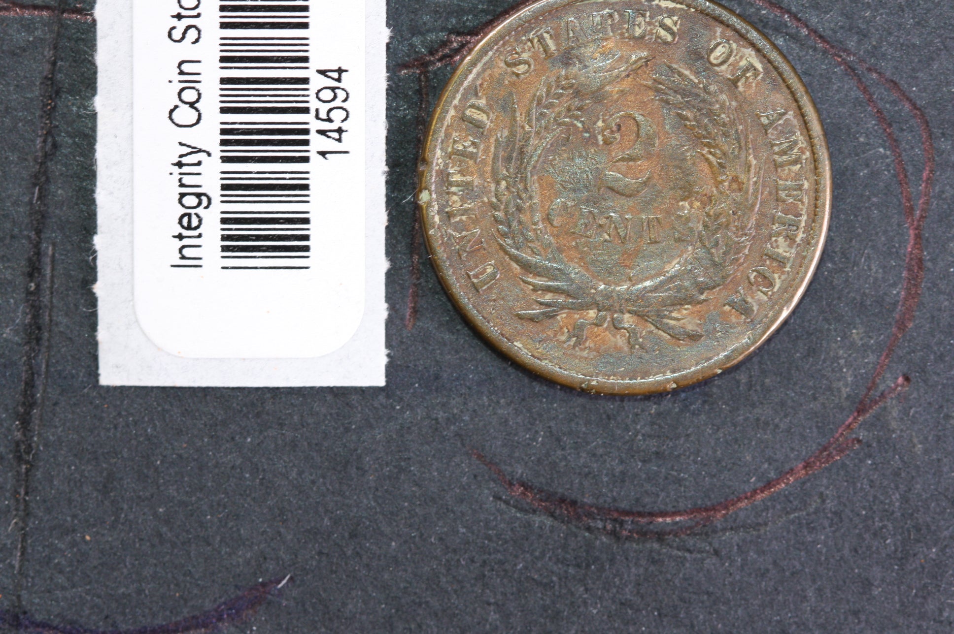 1870 Two Cent Piece. Affordable Collectible Coin, Store#14594