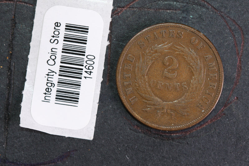 1872 Two Cent Piece. "Key Date to Series", Affordable Collectible Coin, Store