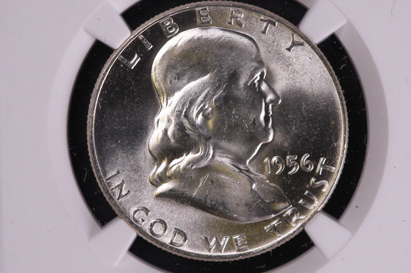 1956 Franklin Silver Half Dollar, Affordable Graded NGC MS63 or MS64, Coin, Store