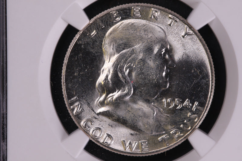 1954 Franklin Silver Half Dollar, Affordable Graded NGC MS63, Coin, Store